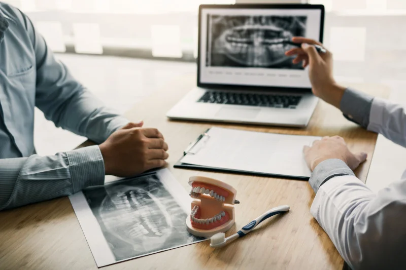 Dentist explaining dental image - Dental Exam in St. George, UT